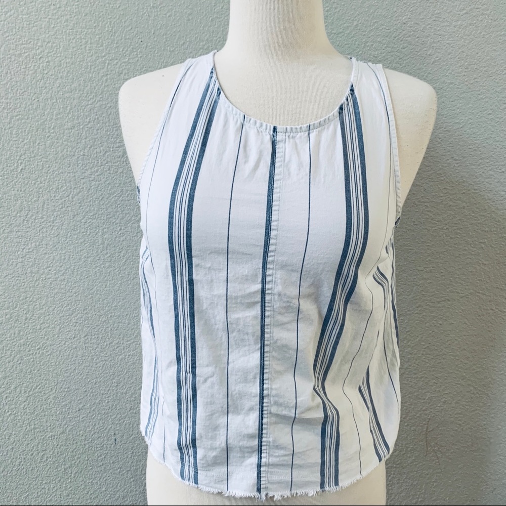 Element Eden Cotton white stripe sleeves top M